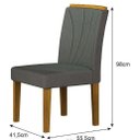Ver imagem 4 de Mesa Lorena 1,60 Freijó/decor Tampo Off C/vidro 6 Cadeiras