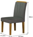 Ver imagem 4 de Mesa Lorena 1,60 Freijó/decor Tampo Off C/vidro 6 Cadeiras