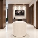 Ver imagem 1 de Puff Perse Decorativo Tecido Linho Banqueta Puffe Redondo