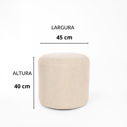 Puff Decorativo Redondo para Quarto Linho Perse - 2