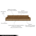 Ver imagem 3 de Sofá Retrátil 8 Lugares 484cm 4 Módulos Nero Couro Caramelo G52 - Gran Belo