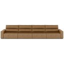 Ver imagem 7 de Sofá Retrátil 8 Lugares 484cm 4 Módulos Nero Couro Caramelo G52 - Gran Belo