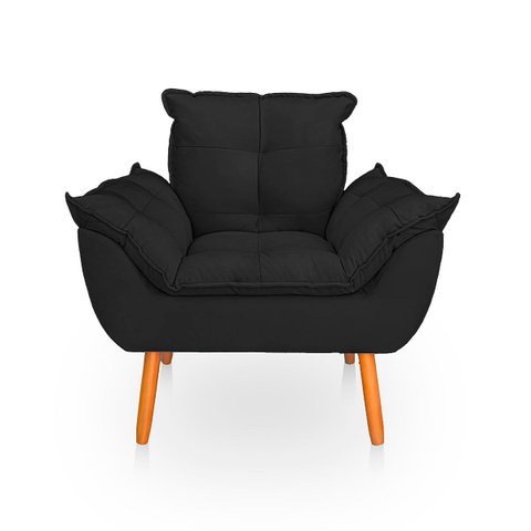 Poltrona Opala para Sala Confortável e Reforçada Suede