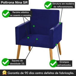 Poltrona para Quarto de Menino Nina Suede Azul Marinho - 4