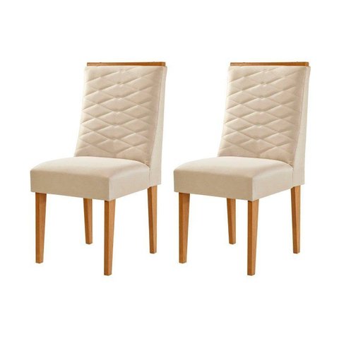 Conjunto de Cadeiras para Sala de Jantar Sakura Bege/Creme/Marromle