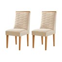 Ver imagem 1 de Conjunto de Cadeiras para Sala de Jantar Sakura Bege/Creme/Marromle