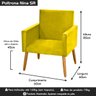 Cadeira Poltrona para Sala Pés Madeira Suede Amarelo - 3