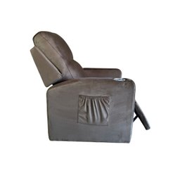 Poltrona Papai com Porta Copo Reclinável Massageador Veludo:marrom - 6