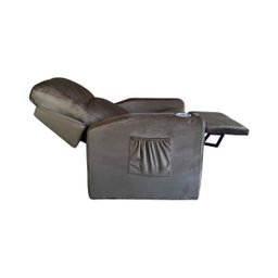 Poltrona Papai com Porta Copo Reclinável Massageador Veludo:marrom - 1