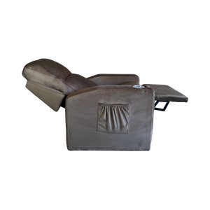 Poltrona Papai com Porta Copo Reclinável Massageador Veludo:marrom