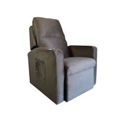 Poltrona Papai com Porta Copo Reclinável Massageador Veludo:marrom - 2