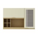 Ver imagem 6 de Armário Aéreo 120cm 2 Portas e Nichos 1 Porta C/vidro Reflecta e 1 Basculante Nanda Tm1264 Tecnomóbi