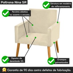 Poltrona para Penteadeira Camarim Nina Suede Bege - 4