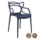 Ver imagem 2 de Kit 4 Cadeiras Empilhável Inmetro Aviv Master Allegra Fratini Polipropileno Azul Marin Suporta
