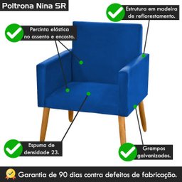 Poltrona para Quarto de Menino Nina Suede Azul Royal - 4