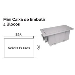 Caixa Regua Tomada Embutir Moveis - Vídeo Audio Dados Rede - Cinza QTMOV CX 3T 1USB - 4