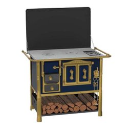 FOGAO A LENHA N 2 LUDWIG AZUL COM TAMPA SD - 4