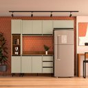 Ver imagem 1 de Cozinha Compacta 4 Peças 250042 com Tampo Koya Verde Oliva Politorno Móveis
