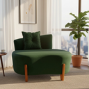 Ver imagem 1 de Namoradeira Sofá Feijão Luna 100cm Orgânica Suede Verde