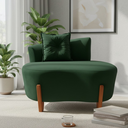 Ver imagem 2 de Namoradeira Sofá Feijão Luna 100cm Orgânica Suede Verde