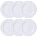 Ver imagem 1 de Conjunto 6 Pratos Rasos Porcelana 27cm Tramontina Branco Vibrare Aba Larga Mesa de Jantar