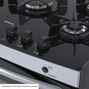 Ver imagem 3 de Fogao 5 Bocas Venax Gaudi Vitreo Inox Gas GLP