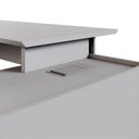 Ver imagem 7 de Mesa em L com Armário Lateral Caixa de Tomadas e 3 Gavetas 180cm Tampo Chanfrado Escritório Corporat