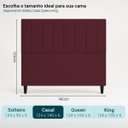 Ver imagem 4 de Cabeceira Estofada Elen Moderna para Quarto Cama Box Casal 140 cm Tecido Suede Bordo