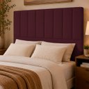 Ver imagem 1 de Cabeceira Estofada Elen Moderna para Quarto Cama Box Casal 140 cm Tecido Suede Bordo