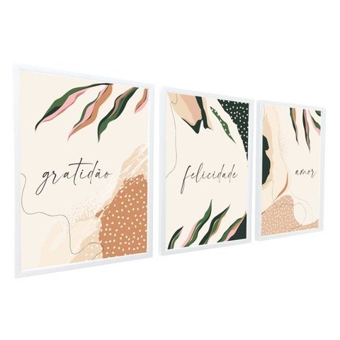 Kit Quadro Decorativo Grande Amor Gratidão Sala