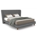 Ver imagem 1 de Cama King 195cm com Cabeceira Many P02 Linho Cinza - Mpozenato
