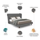 Ver imagem 3 de Cama King 195cm com Cabeceira Many P02 Linho Cinza - Mpozenato