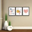 Ver imagem 3 de Conjunto Quadros Decorativos Geométrico Minimalista Quarto
