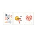 Ver imagem 1 de Conjunto Quadro Decorativo Moldura Abstrato Rose Love Sala