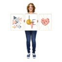 Ver imagem 4 de Conjunto Quadro Decorativo Moldura Abstrato Rose Love Sala
