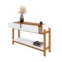 Ver imagem 3 de Aparador Buffet Sala Estar Jantar 2 Gavetas Lizz - Branco C/ Cedro