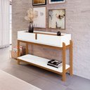 Ver imagem 4 de Aparador Buffet Sala Estar Jantar 2 Gavetas Lizz - Branco C/ Cedro