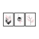 Ver imagem 1 de Quadros Decorativos Moldura Madeira Abstrato Geométrico Sala