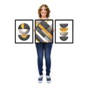 Ver imagem 4 de KIT Quadro Decorativo Geométrico Abstrato Minimalista 3 pçs