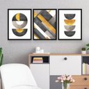 Ver imagem 3 de KIT Quadro Decorativo Geométrico Abstrato Minimalista 3 pçs