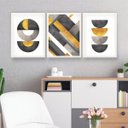 Ver imagem 3 de KIT Quadros Decorativos 3 peças Abstrato Escritório Quarto