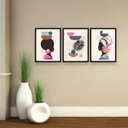 Ver imagem 3 de Conjunto Quadros Decorativos Mulher Africana África Sala