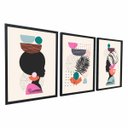 Ver imagem 1 de Conjunto Quadros Decorativos Mulher Africana África Sala