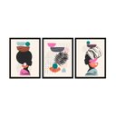 Ver imagem 2 de Conjunto Quadros Decorativos Mulher Africana África Sala
