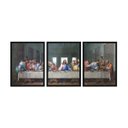 Ver imagem 1 de KIT Placas com Moldura Madeira Santa Ceia Religioso Jesus