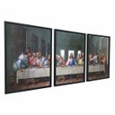 Ver imagem 2 de Conjunto Quadro Decorativo Mosaico Santa Ceia Moldura 3 pçs