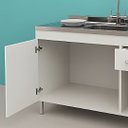 Ver imagem 4 de Gabinete de Cozinha 3 Porta e 1 Porta Armário 94cm Multiuso: Branco