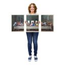 Ver imagem 4 de KIT Quadro Decorativo Santa Ceia Jesus Moldura Madeira Sala