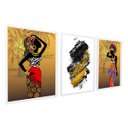 Ver imagem 1 de Quadros Decorativo Moldura Abstrato Mulher Africana Sala