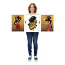 Ver imagem 4 de Quadros Decorativo Moldura Abstrato Mulher Africana Sala